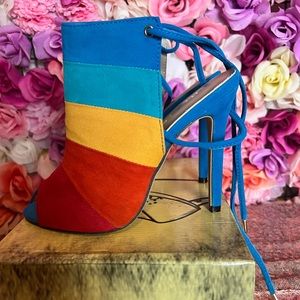 Multi Color Strappy Heels